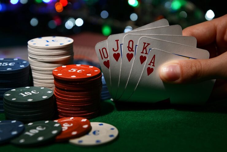 Live roulette table with croupier